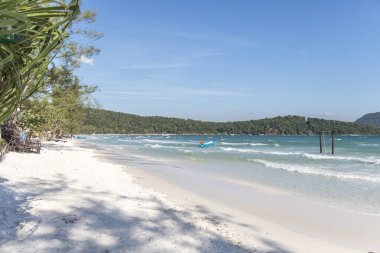 Saracen Körfezi Sahili, Koh rong Samloem Adası, Sihanoukville, Kamboçya.