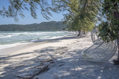 Saracen Körfezi Sahili, Koh rong Samloem Adası, Sihanoukville, Kamboçya.