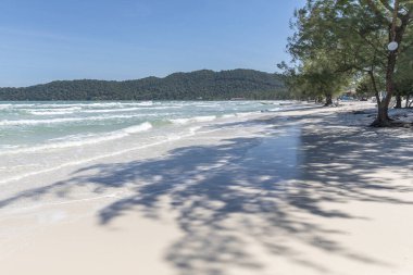 Saracen Körfezi Sahili, Koh rong Samloem Adası, Sihanoukville, Kamboçya.
