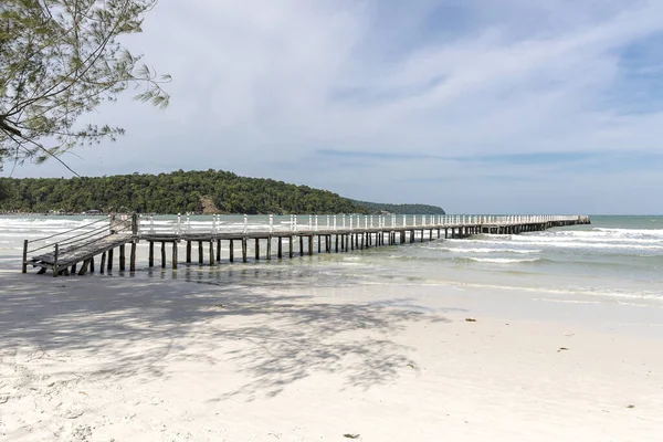 Gamla Piren Saracenbukten Stranden Koh Rong Samloem Sihanoukville Kambodja — Stockfoto