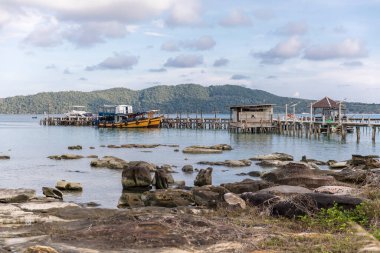 Saracen Körfezi Sahili, Koh rong Samloem Adası, Sihanoukville, Kamboçya.