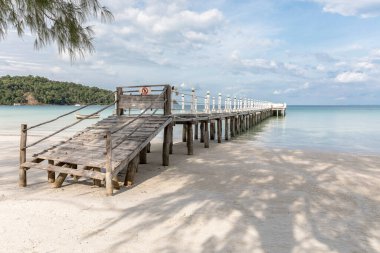 Saracen Körfezi Sahili, Koh rong Samloem Adası, Sihanoukville, Kamboçya.
