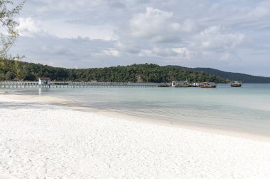 Saracen Körfezi Sahili, Koh rong Samloem Adası, Sihanoukville, Kamboçya.
