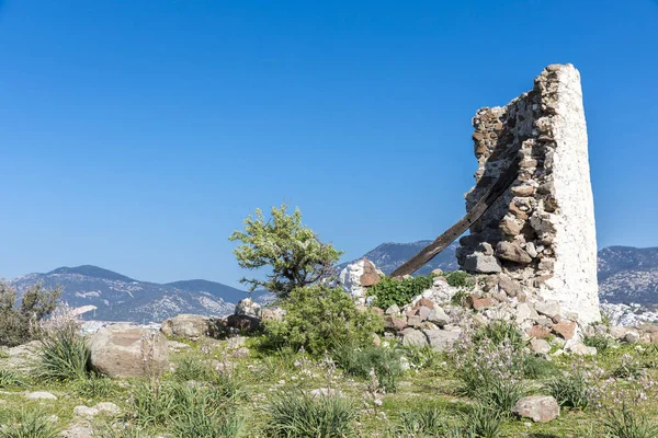 Viejos Molinos Viento Situados Bodrum Colina Alta Turquía — Foto de Stock