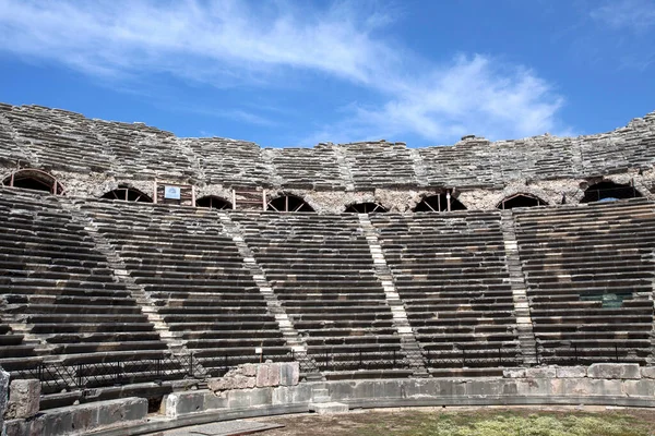 Theater Der Antiken Stadt Side Der Türkei Antalya Türkei — Stockfoto