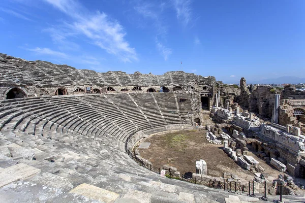 Teatro Antiga Cidade Side Turquia Antalya Turquia — Fotografia de Stock