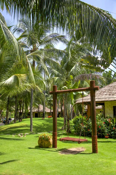 Mui Ne, Vietnam sahilinde salıncaklar ve avuç içleri.