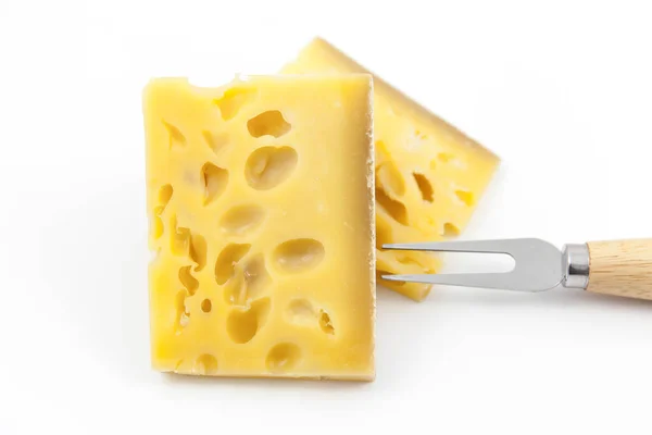 Queso Gruyere Sobre Fondo Blanco — Foto de Stock