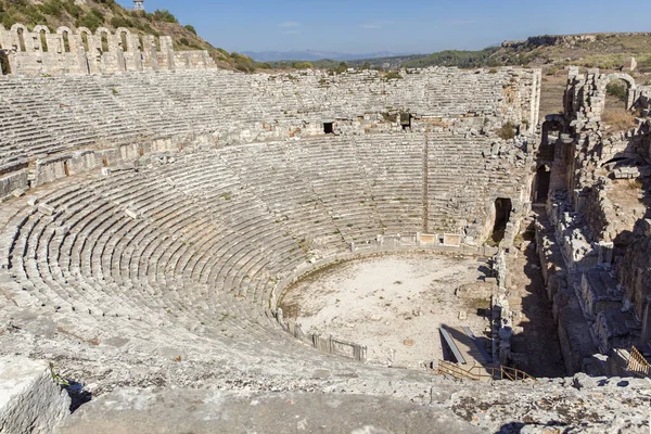 Ruínas Teatro Grego Antigo Perge Antalya Turquia — Fotografia de Stock