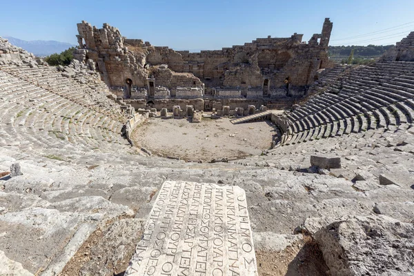 Ερείπια Αρχαίου Ελληνικού Θεάτρου Perge Αττάλεια Τουρκία Εικόνα Αρχείου