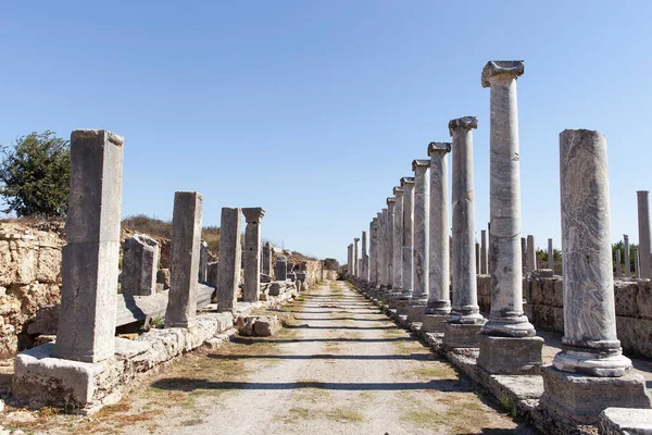 Agora Zříceniny Starobylém Městě Perge Antalya Nachází Turecku — Stock fotografie