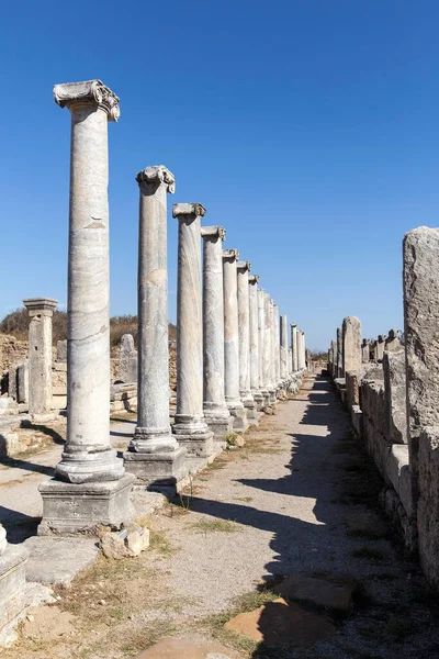 Agora Zříceniny Starobylém Městě Perge Antalya Nachází Turecku — Stock fotografie