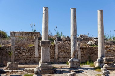 Türkiye 'nin antik Perge kentine bakış Antalya.