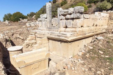 Türkiye 'nin antik Perge kentine bakış Antalya.