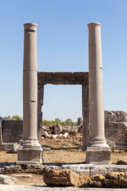 Türkiye 'nin antik Perge kentine bakış Antalya.