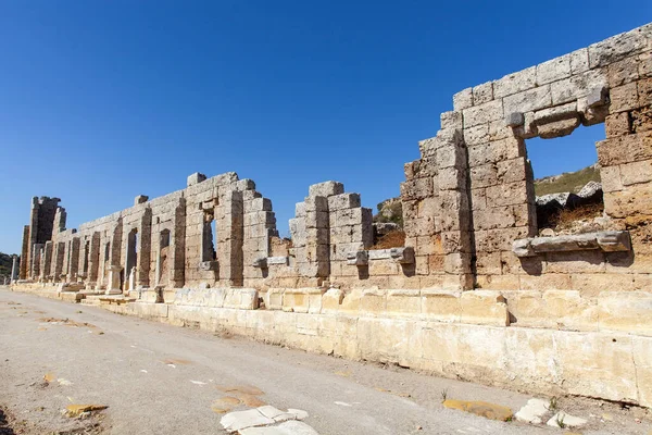 Άποψη Της Αρχαίας Πόλης Perge Στην Τουρκία Antalya — Φωτογραφία Αρχείου