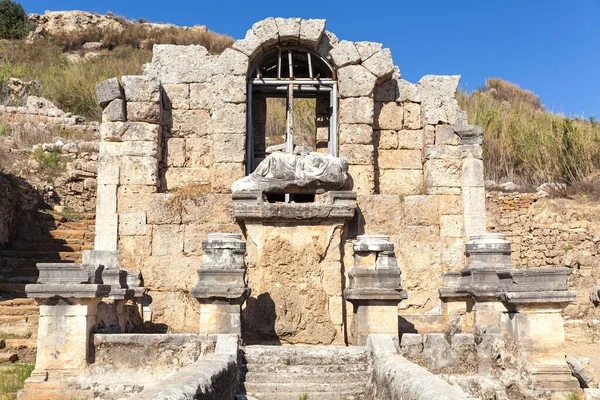 Pohled Starobylé Město Perge Turecku Antalya — Stock fotografie