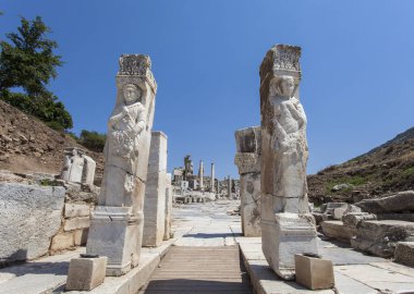 Antik ephesus, Herakles kapısı, İzmir, Türkiye 'nin kalıntıları.