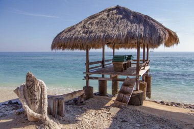Gili Trawangan adasının güzel okyanus kıyıları, Bali, Endonezya.