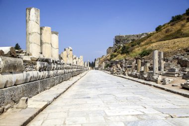 Eski şehrin kalıntıları olan ephesus hindi..