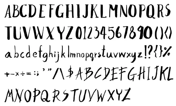 Set van lettertype borstel illustratie Hand getrokken schets lijn vector eps — Stockvector