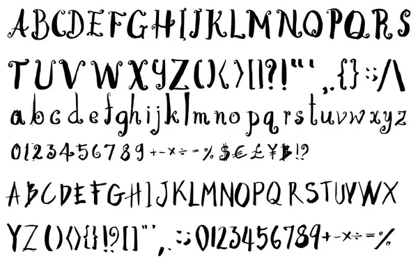 Σύνολο γραμματοσειρά βούρτσα εικονογράφηση χέρι σκίτσο γραμμή διανυσματικών eps — Διανυσματικό Αρχείο