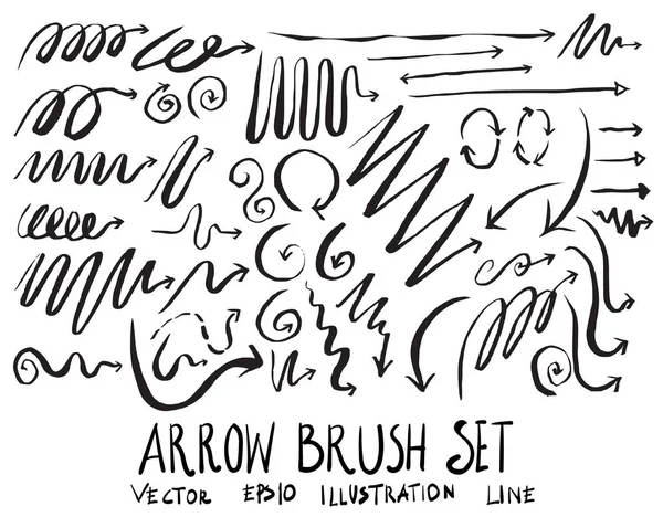 Ok fırça illüstrasyon elle çizilmiş kroki çizgi vektör ep kümesi