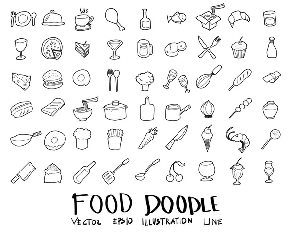 Kit de dessin vectoriel doodle alimentaire eps10 — Image vectorielle