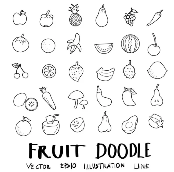 meyve çizimi seti karalama vektörü eps10