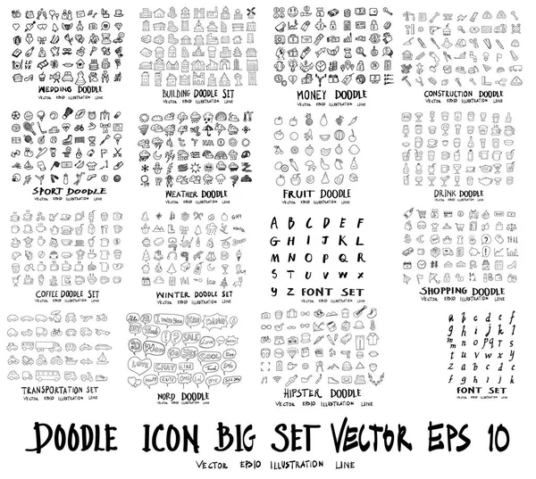 Büyük bir karalama seti. Süper düğün, bina koleksiyonu, dostum.