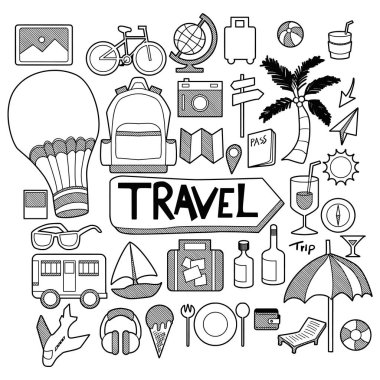 seyahat karalama çizim vektör mürekkebi eps10