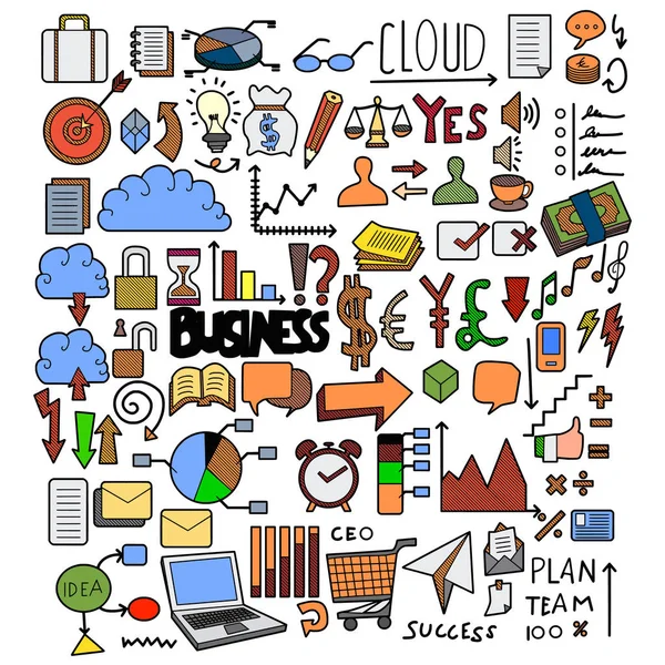 İş karalama vektörü kümesi. Yaratıcı renk sanatsal el çizimi kötü