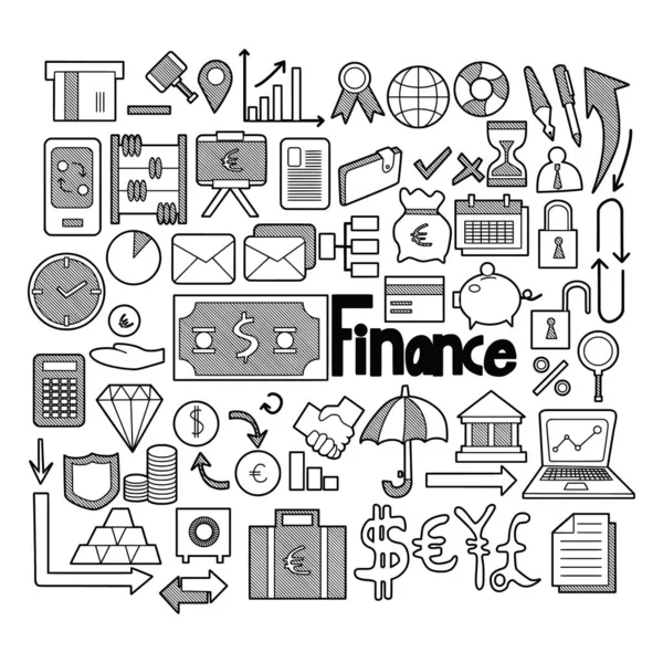 Finanz-Doodle-Skizze Vektortinte eps10 — Stockvektor