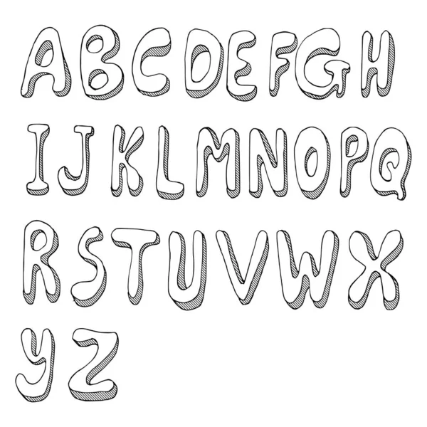 Lettere alfabetiche disegnate a mano Vector eps10 — Vettoriale Stock