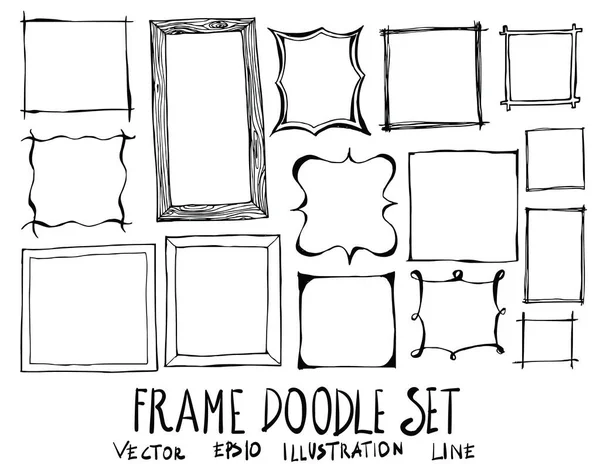 El yapımı çerçeve izole. Vektör çizimi siyah ve beyaz arkaplan çizim simgesi karalama