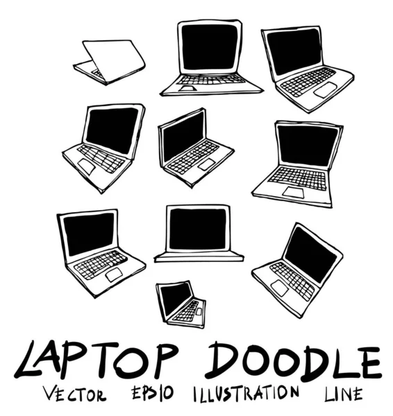 Dizüstü bilgisayar çizimi çizimi çizim çizimi çizim çizimi vektörü