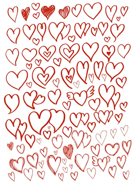 Corazón Extraído Mano Aislado Dibujo Vectorial Ilustración Blanco Negro Icono — Archivo Imágenes Vectoriales