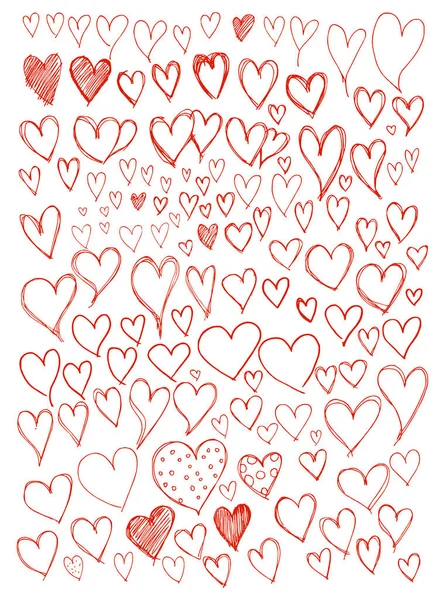 El yapımı kalp izole edilmiş. Vektör çizimi siyah beyaz çizim simgesi karalama