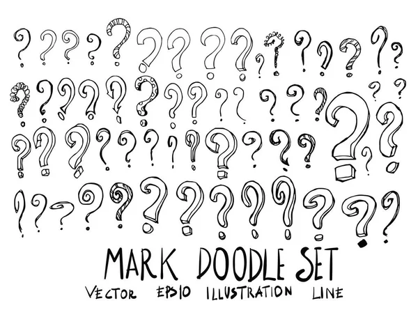 Set Mark Illustration Hand Drawn Doodle Sketch Line Vector — Stock Vector