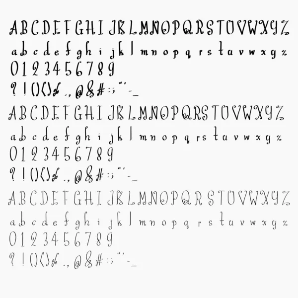 Set Alfabeto Vettoriale Lettere Disegnate Mano — Vettoriale Stock