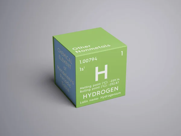 Hydrogen in square cube creative concept. — Stock Photo, Image