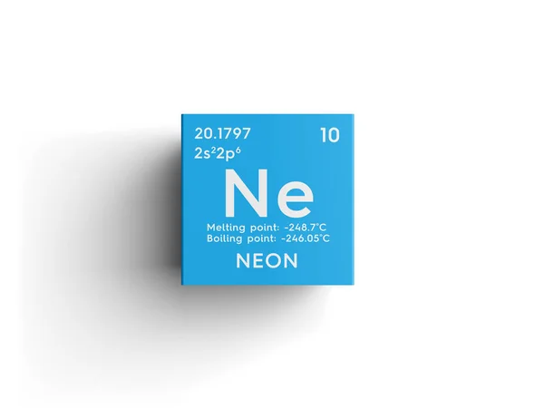 Neon. Nemesgázok. Kémiai elem a Periódusos rendszer Mengyelejev barátait. — Stock Fotó
