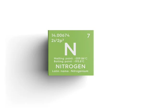 Nitrogen. Other Nonmetals. Chemical Element of Mendeleev's Periodic Table. — Stock Photo, Image