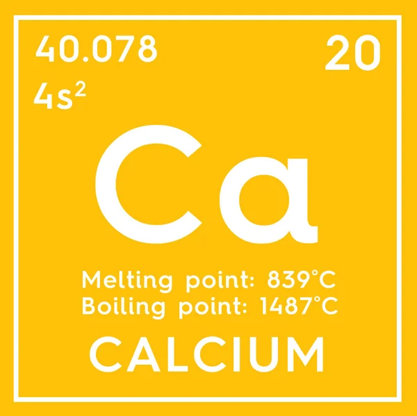 Vápník. Kovy alkalických zemin. Chemický prvek Mendělejevovy periodické tabulky. — Stock fotografie