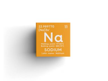 Sodyum. Sodyum. Alkali metaller. Kimyasal Element Mendeleev'ın periyodik tablo. 