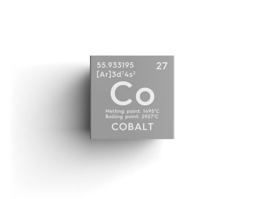 Kobalt. Geçiş metaller. Kimyasal Element Mendeleev'ın periyodik tablo.