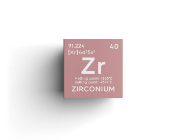 Zirkonyum. Geçiş metaller. Kimyasal Element Mendeleev'ın periyodik tablo.