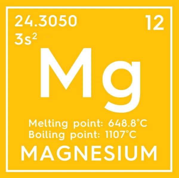 Magnesio. Metales alcalinos de la tierra. Elemento químico de la tabla periódica de Mendeleev . — Foto de Stock