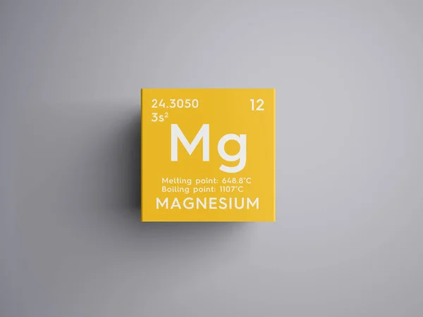 Magnesium. Alkaliska jordartsmetaller. Grundämne i periodiska systemet mendeleevs. — Stockfoto