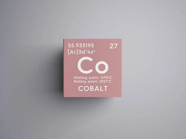 Cobalto. Metales de transición. Elemento químico de la tabla periódica de Mendeleev . — Foto de Stock